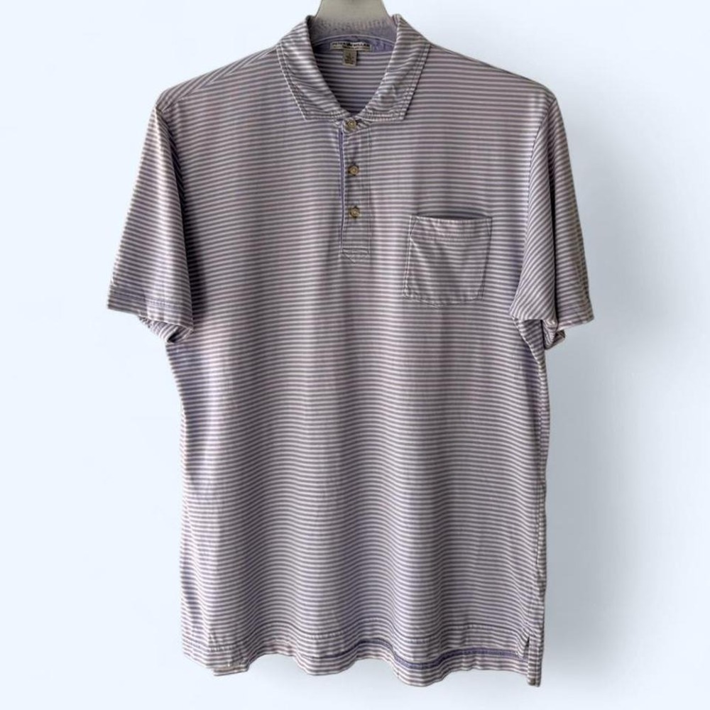 Peter Millar Tailored Fit Mens Striped Polo Shirt Size‎ L